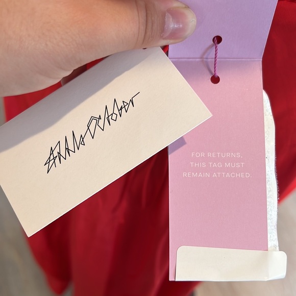 BRAND NEW !! Anna October Red Backless Maxi Dress with Straps SILK - Picture 9 of 11